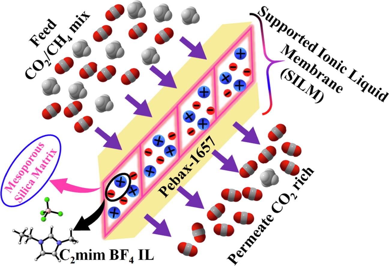 Ordered mesoporous silica matrices supported ionic liquids for efficient CO₂ separation from CO₂/CH₄ gas mixture: Experimental and theoretical investigation
